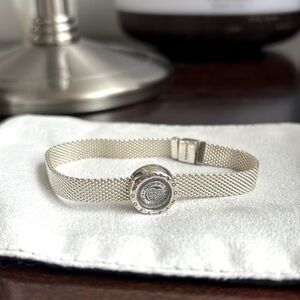 Silver Pandora bracelet with one charm